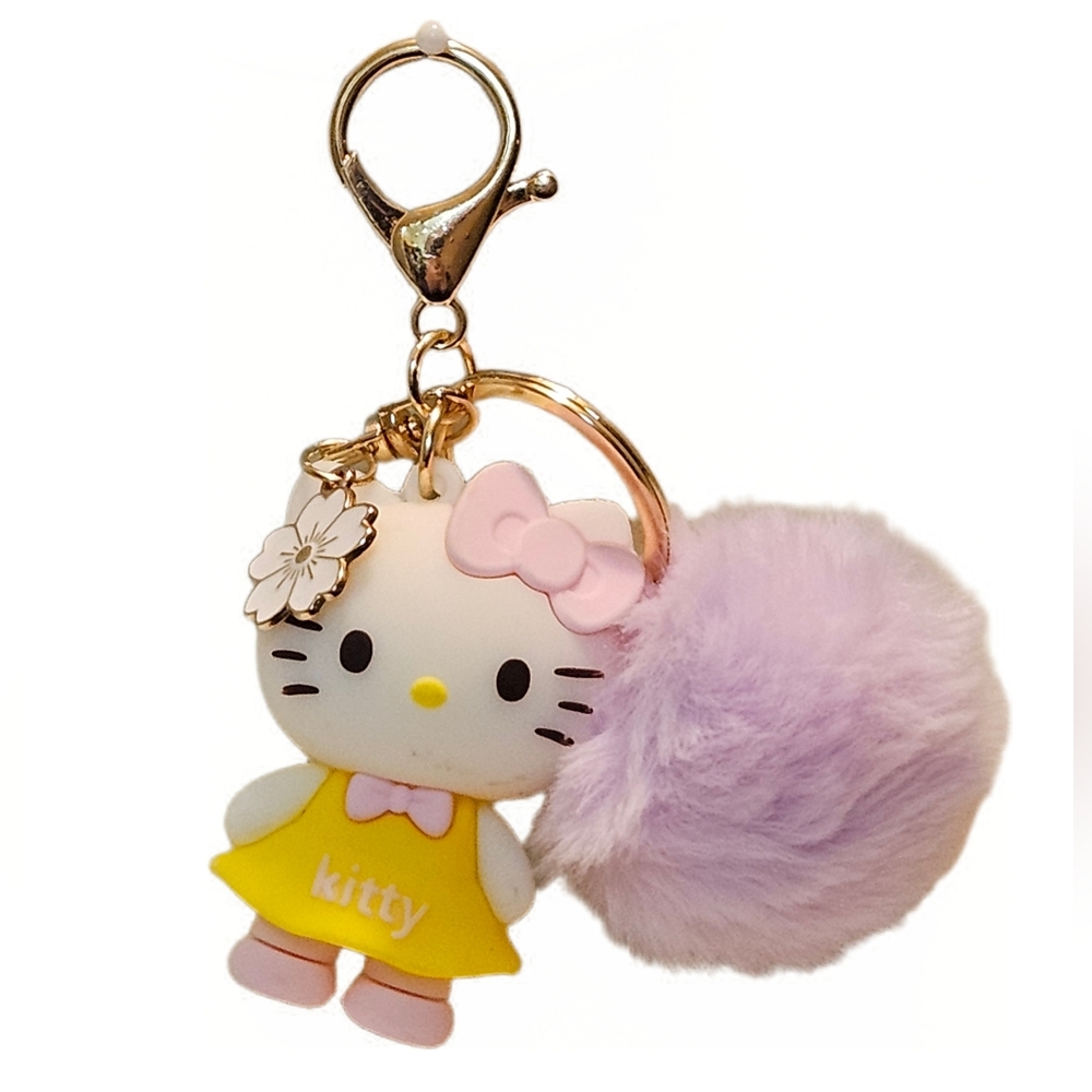 Hello Kitty Bookbag Charm with Pom Pom